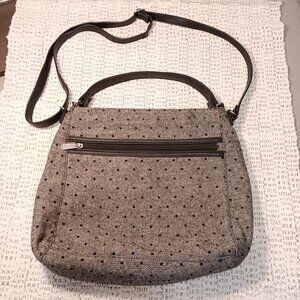 thirty-one women's 'Everything' black tweed dot 3 way adjustable purse bag